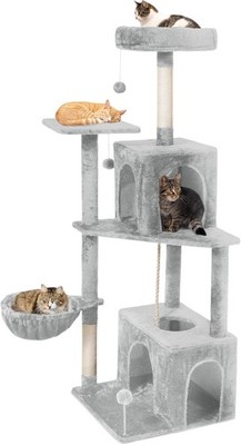 Cat Tree, 54-Inch Cat Tower for Indoor Cats,Plush Multi-Level Cat Condo with ...