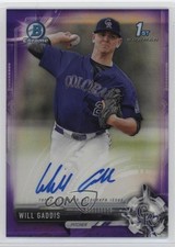 2017 Bowman Draft Chrome Pick Purple Refractor /250 Will Gaddis #CDA-WG Auto 2f9