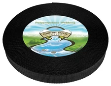 Country Brook Design® 3/4 Inch Black Heavy Polypro Webbing, 50 Yards