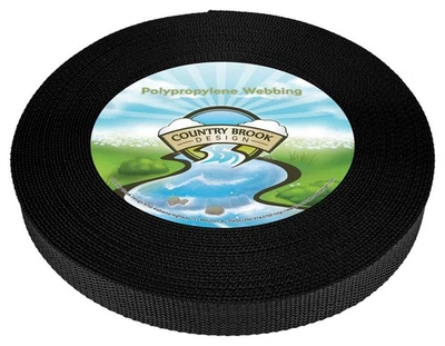Country Brook Design® 3/4 Inch Black Heavy Polypro Webbing, 50 Yards