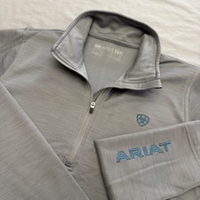Ariat Tek Team Long Sleeve 1/2 Zip Alloy Dusty Teal Thermal Pullover Women Small