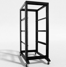 27u 4 Post Open Frame Data Server Rack 19- 32 Deep With 3 Pairs Of L Rails