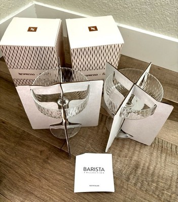 Nespresso X Fusalp 300mL GLASS BARISTA COCKTAIL Martini Set NEW in BOX Set of 2