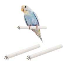 2Pcs 20 x 2 cm L x W Wood Perch Stand Colorful Paw Grinding Stick, White