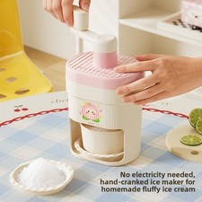 Portable Crank Ice Crusher Shaver Block Shaving Machine Manual Snow Cone Shaved