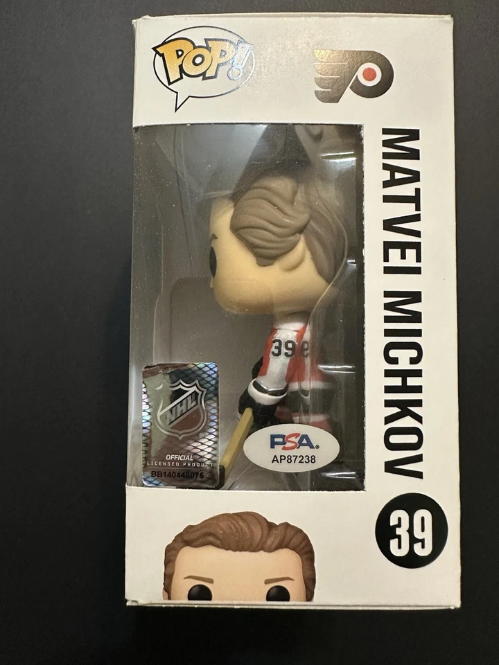 Matvei Michkov Philadelphia Flyers Firmado Personalizado Funko PSA CERTIFICADO ADN RARO Foto 2 de 4