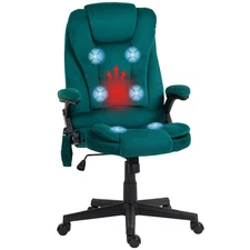 HOMCOM 6 Point Vibrating Massage Office Chair with Heat,Velvet High Back Executi