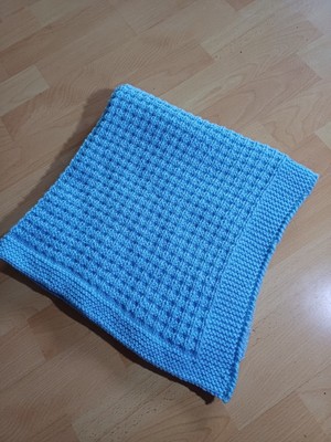 Babydecke 65x65 Handgestrickt