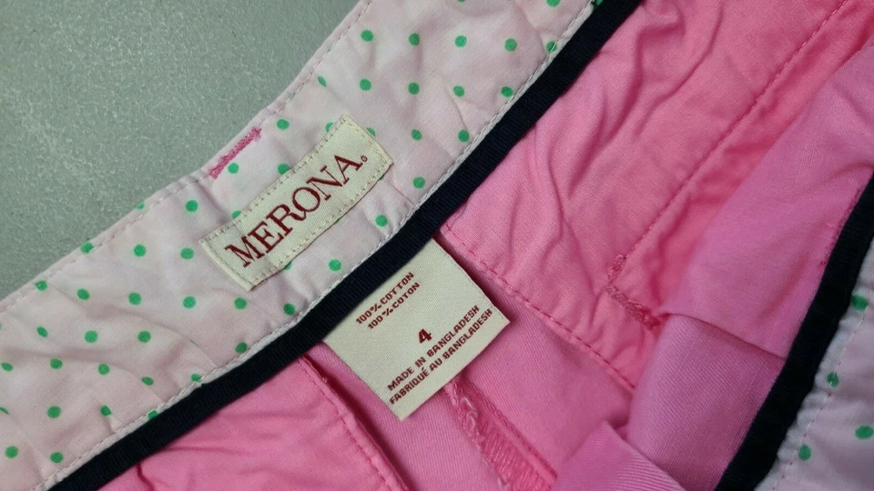 Pantalones cortos chinos Merona para mujer talla 4 (31x5) rosa 100 % algodón verano Foto 4 de 4
