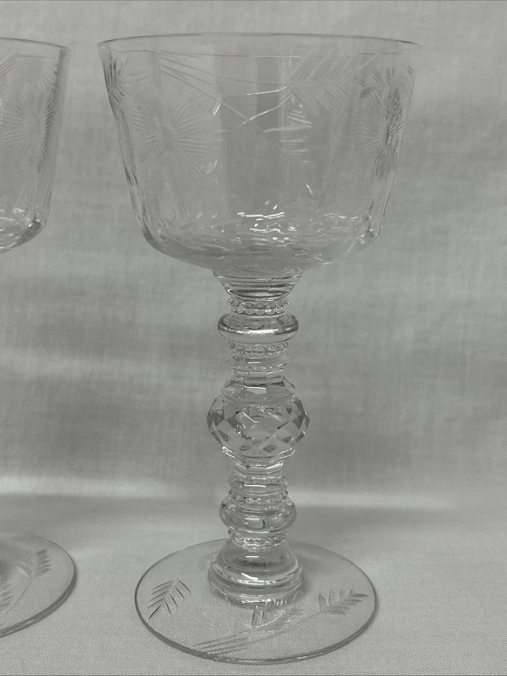 2 VASOS DE CÓCTEL DE LICOR CRISTAL ROCA CORTE ALHAMBRA DUNCAN & MILLER 5 3/8 pulgadas Foto 3 de 4