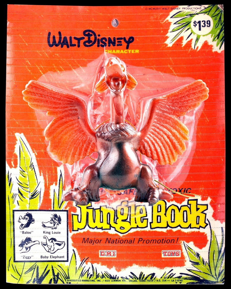 Vintage 1966 Disney Jungle Book Ziggy Oily Jiggler Rubber Russ