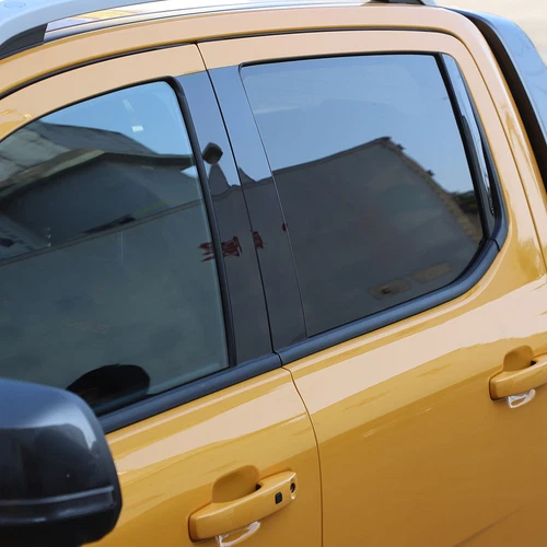 For Ford Ranger 2019-2023 6Pcs Glossy Black Window Door Pillar Posts Covers Trim - Picture 10 of 11