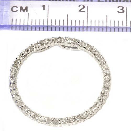 1 Ct Real Diamond Circle Of Life Eternity Round Pendant 14K White Gold - Picture 3 of 4