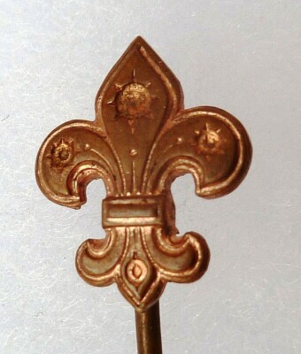 Abzeichen Anstecknadel LILIENBLUME Royalist Messing ORIGINAL 14mm