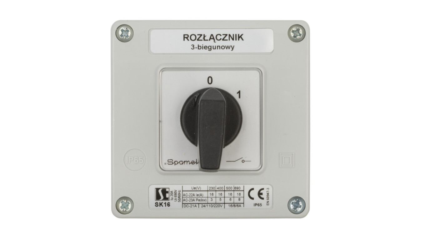 Cam switch 0-1 3P 16A in housing SK16-2.8211OB11 /T2UK
