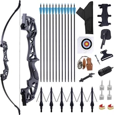 Arco y flecha de 52" para adultos, arcos recurvos de tiro con arco