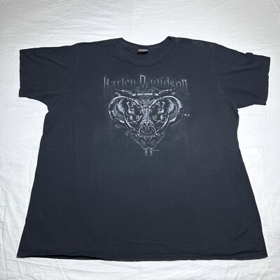 Harley Davidson Biker Warthog Print St Charles Missouri Black T-Shirt Size 3XL