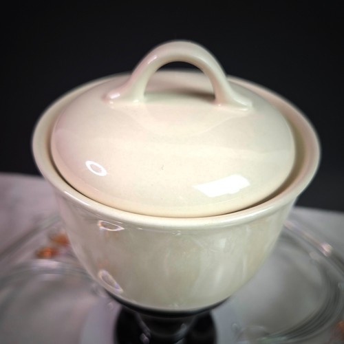 White Corning Sugar Bowl With Lid. Same Day Shipping. - Picture 2 of 6