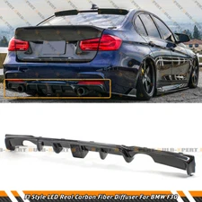CARBON FIBER MP STYLE REAR BUMPER DIFFUSER W/ LED BRAKE LIGHT FOR 12-18 BMW F30
