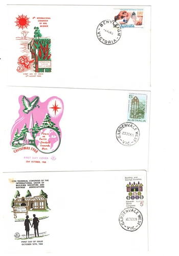 Australia 1968 5c on EXCELSIOR FDCs,cds GARDENVALE WEST Vic etc     ( 3 items)