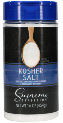 SUPREME Tradition 'Kosher Salt' dieses Salz liefert kein Jodid 454 gr aus USA