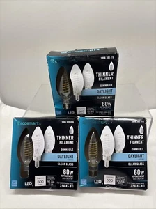 9 x EcoSmart LED Vintage Edison Light Bulb Daylight 5000K B11 60W Eqv (B16