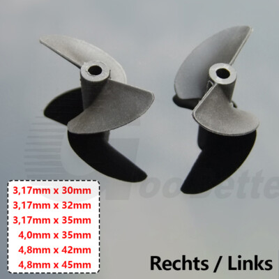 Nylon Schiffsschraube Bootspropeller 2-Blatt Rechts Links für RC Modellbau DIY