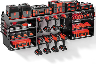 Upgrade Large Power Tool Organizer Wall Mount,Cordless Tool Storage Rack with 8 