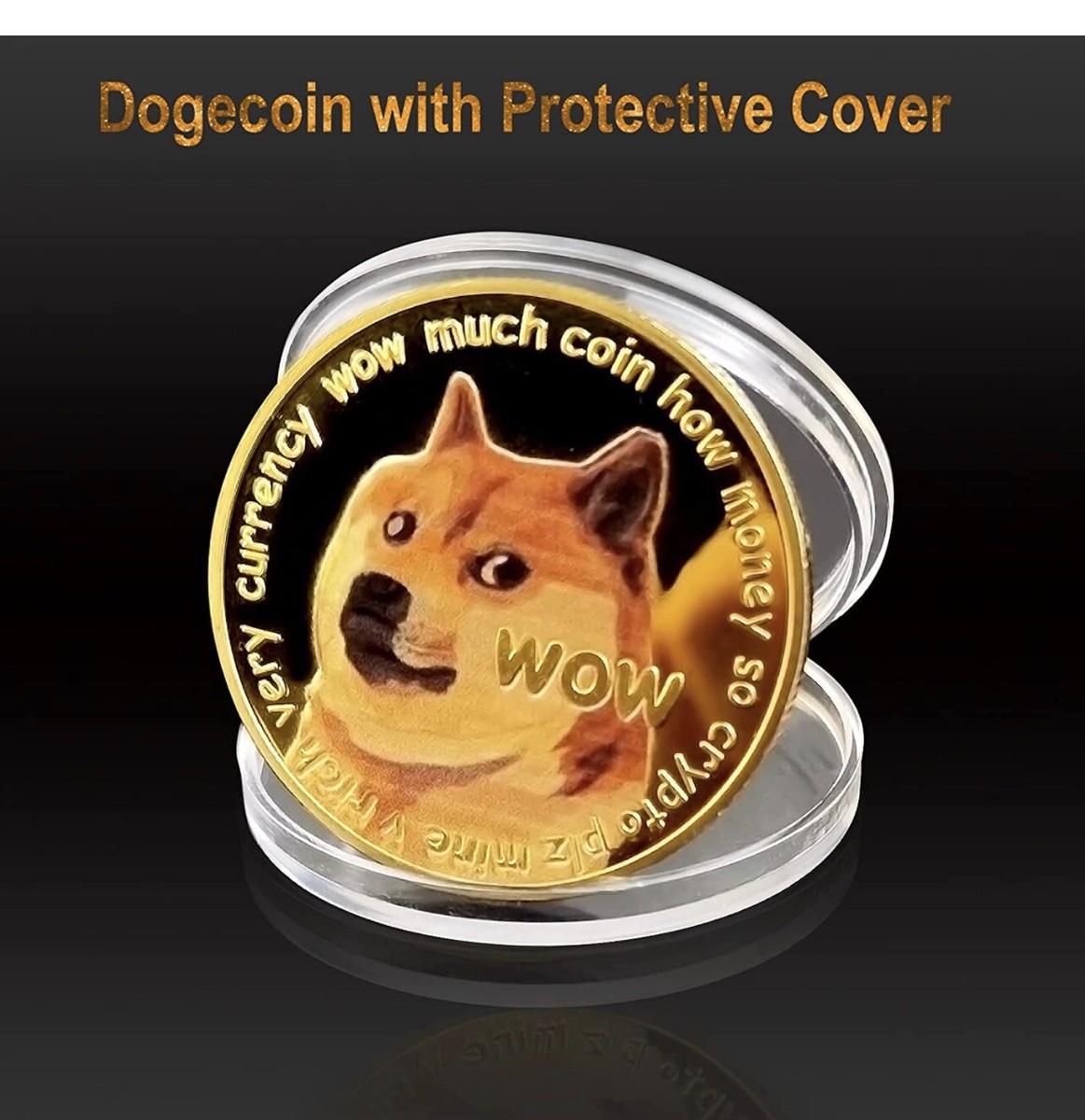 1x Gold Doge Coin Commemorative 2021 New Collectors Gold Plated Doge Coin