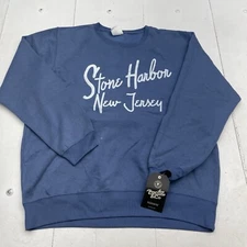 Pacific & Co Blue Stone Harbor New Jersey Graphic Pullover Sweatshirt Adults XL