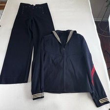 VTG 1940s US Navy Blue Wool Uniform Cracker J...