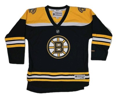 Reebok BOSTON BRUINS Black & Gold Hockey Jersey (Blank Back) Youth Size L/XL NHL