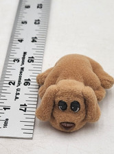 1995 Lewis Galoob Pound Puppies Mini 2.5" Solid Lt Brown Brown Nose Gray Eyelid