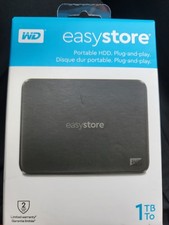WD easystore 1TB Portable External HDD Hard Drive Storage, Black