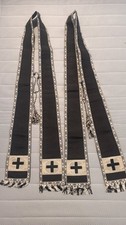 Paire d'étole pastorale noires - Prêtre-Chasuble-Calice