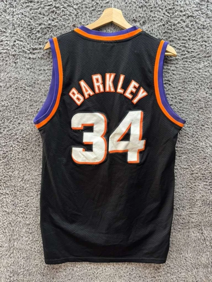 Camiseta Vintage Adidas Phoenix Suns #34 Charles Barkley NBA Preta Masculina Tamanho G - Imagem 2 de 4