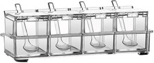 Advanced Acrylic Seasoning Box with Spoons and Lid for Kitchen Organization