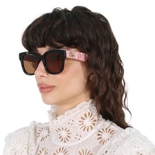Gucci Brown Square Ladies Sunglasses GG0998S 005 52 GG0998S 005 52