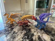 Safari Ltd Dragons Lot - Purple, Yellow, And Brown. Dragons