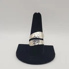 Vintage RJ Sterling Silver 925 Hammered Bypass Ring Size 10 Adjustable
