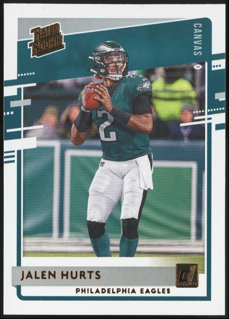 2020-21 Donruss Jalen Hurts 314 Rated Rookie Canvas