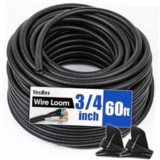 60 FT Wire Loom 3/4 Inch, Split Wire Loom Tubing Wire Conduit, Wire Protector