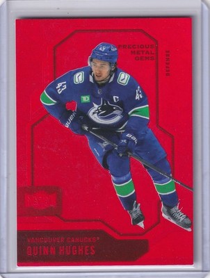 2024-25 Upper Deck Metal Universe Hockey Quinn Hughes Red PMG #046/100