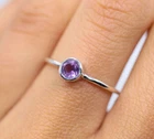 Everyday Wear Dainty Amethyst Ring 925 Silver Simple Minimalist Proposal Ring