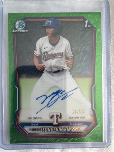 2026 Bowman  #CPA-SK Seong-Jun Kim /99 1st Green Shimmer Auto “Korean Ohtani”