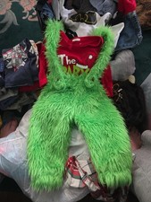 Red  Green "Baby Stole Christmas" Overall Set Kids Size 6-12 Months Grinch