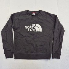 THE NORTH FACE Sweatshirt Jumper XS Black Womens Round Neck Cotton Graphic Logo