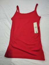 No Boundaries Women's Rib Cami Tank Brilliant Red Stretch Knit NWT Size S