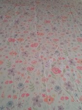 Pottery Barn Kids Twin Flat Sheet Delilah Watercolors Pink Floral Flower Cottage