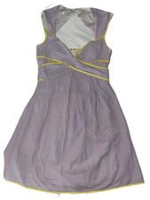 Jessica Simpson Striped Midi Dress Keyhole Lined Zip Up Bow Tied 